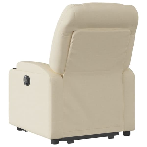 vidaXL Elektrisk reclinerfåtölj med uppresningshjälp gräddvit tyg
