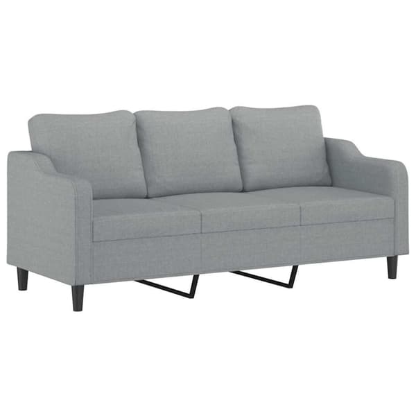vidaXL sofasæt 3 dele med puder stof lysegrå