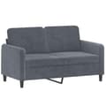 Miniatyrbillede 3 af 8: vidaXL sofasæt 2 dele med puder velour mørkegrå