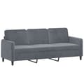 Miniatyrbillede 4 af 8: vidaXL sofasæt 2 dele med puder velour mørkegrå