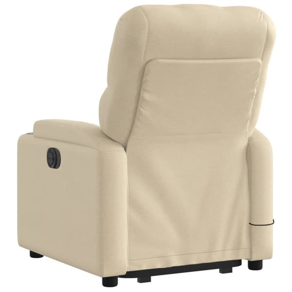 vidaXL Massagefåtölj med uppresningshjälp gräddvit tyg