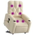 Miniatyrbillede 3 af 11: vidaXL løftestol med massagefunktion stof cremefarvet