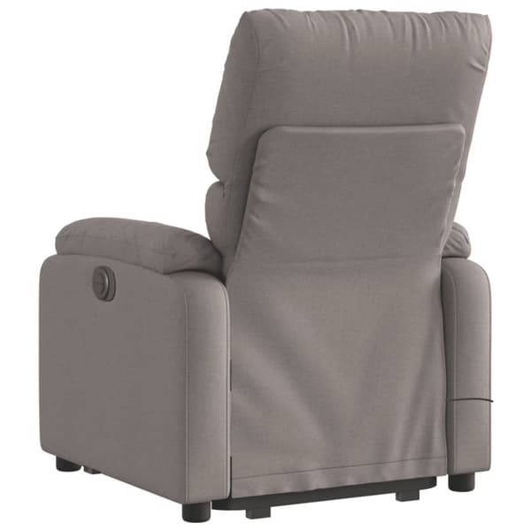 vidaXL Elektrisk massagefåtölj med uppresningshjälp taupe tyg