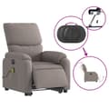 Miniatyrbild 6 av 11: vidaXL Elektrisk massagefåtölj med uppresningshjälp taupe tyg