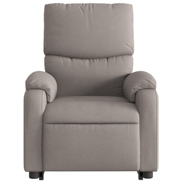 vidaXL Elektrisk massagefåtölj med uppresningshjälp taupe tyg