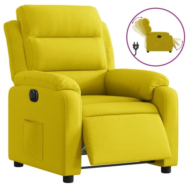 vidaXL Elektrisk Reclinerfåtölj gul sammet