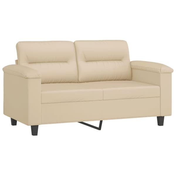 vidaXL sofasæt 2 dele med hynder mikrofiberstof cremefarvet