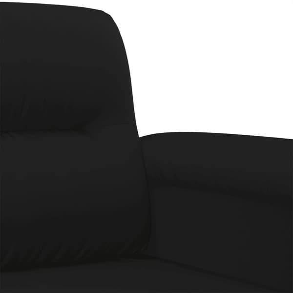 vidaXL Soffgrupp med kuddar 3 delar svart mikrofibertyg