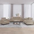 Miniatyrbillede 1 af 9: vidaXL sofasæt 3 dele med puder mikrofiberstof gråbrun