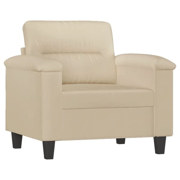 vidaXL sofasæt 3 dele med puder mikrofiberstof cremefarvet