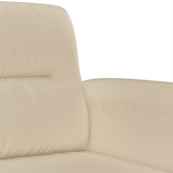 vidaXL sofasæt 3 dele med puder mikrofiberstof cremefarvet