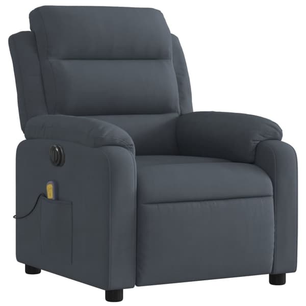 vidaXL Elektrisk massagefåtölj mörkgrå sammet