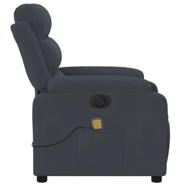 vidaXL Elektrisk massagefåtölj mörkgrå sammet