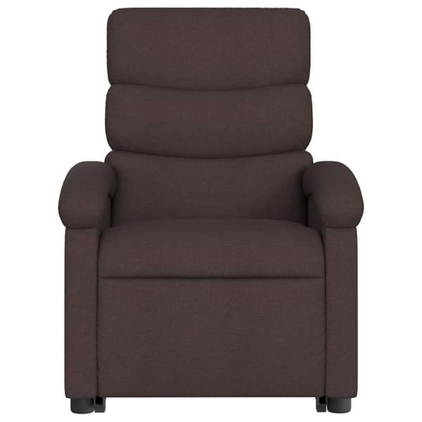 vidaXL Elektrisk massagefåtölj med uppresningshjälp mörkbrun tyg