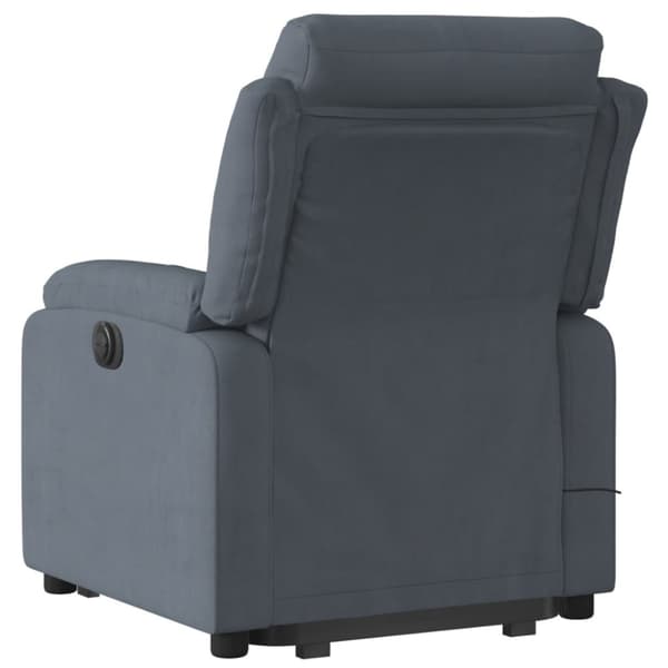 vidaXL massagestol med løftefunktion velour mørkegrå