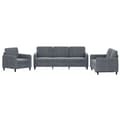Miniatyrbillede 2 af 8: vidaXL sofasæt 3 dele velour mørkegrå
