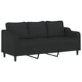 Miniatyrbillede 4 af 8: vidaXL sofasæt 3 dele med hynder stof sort