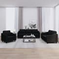 Miniatyrbillede 8 af 8: vidaXL sofasæt 3 dele med hynder stof sort