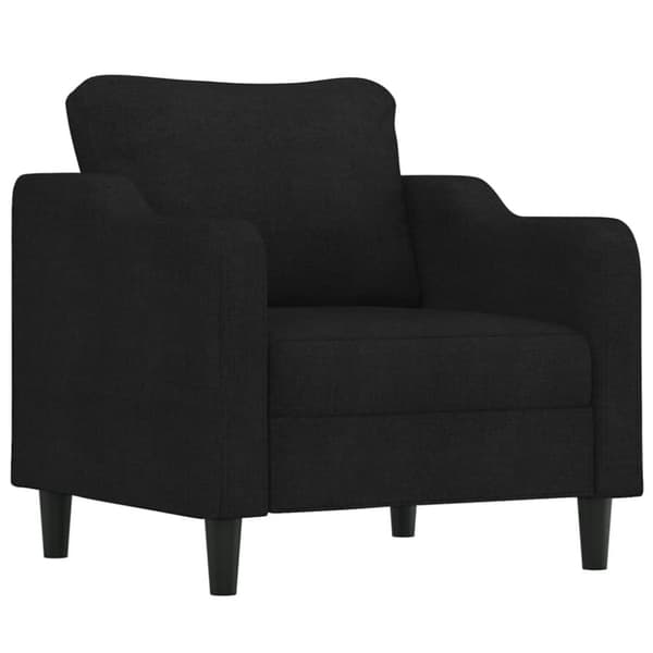 vidaXL sofasæt 3 dele med hynder stof sort