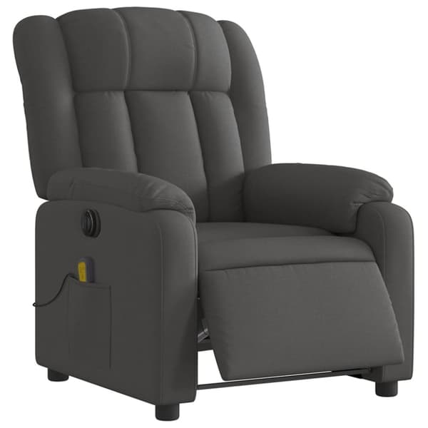 vidaXL Elektrisk massagefåtölj mörkgrå tyg