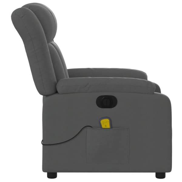 vidaXL Elektrisk massagefåtölj mörkgrå tyg