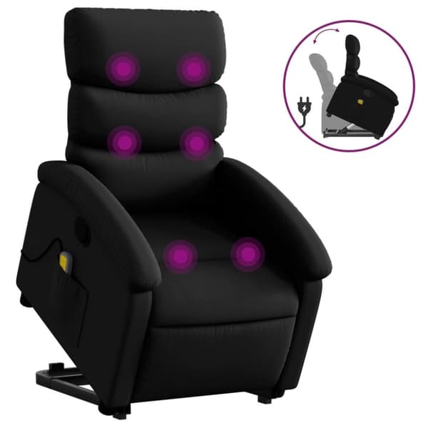 vidaXL løftestol med massagefunktion kunstlæder sort