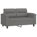 Miniatyrbillede 4 af 8: vidaXL sofasæt 3 dele med hynder mikrofiberstof mørkegrå