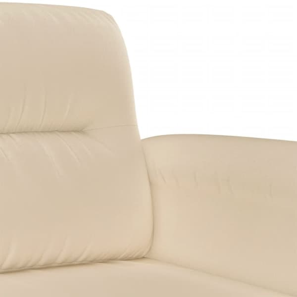 vidaXL sofasæt 3 dele med hynder mikrofiberstof cremefarvet