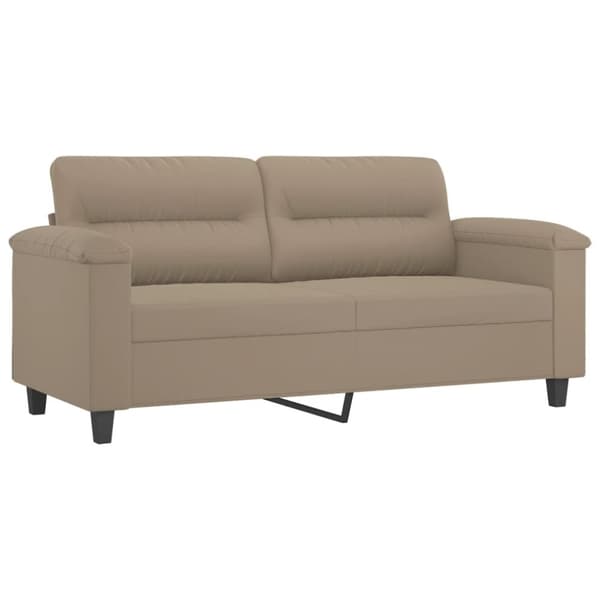 vidaXL Soffgrupp med kuddar 3 delar taupe mikrofibertyg