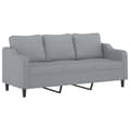 Miniatyrbillede 4 af 11: vidaXL sofasæt 4 dele med puder stof lysegrå