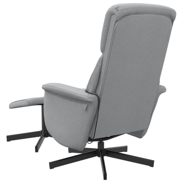vidaXL Massagefåtölj med fotpall ljusgrå tyg