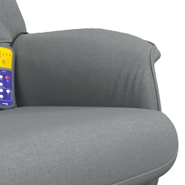 vidaXL Massagefåtölj med fotpall ljusgrå tyg
