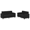 Miniatyrbillede 1 af 7: vidaXL sofasæt 2 dele med hynder mikrofiberstof sort