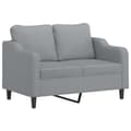 Miniatyrbillede 4 af 9: vidaXL sofasæt 2 dele med puder stof lysegrå