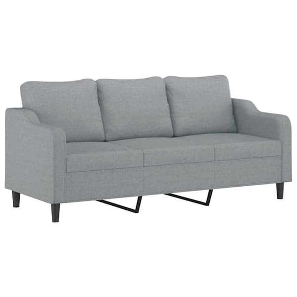 vidaXL sofasæt 2 dele med puder stof lysegrå