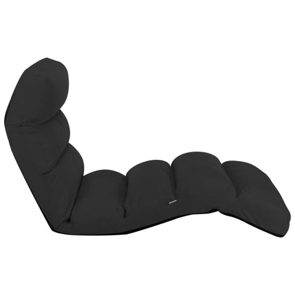 foldbar gulvstol kunstlæder sort