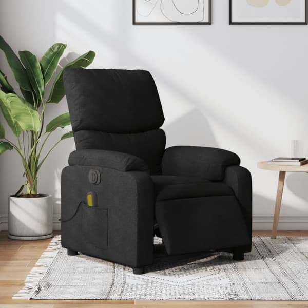 vidaXL eldrevet massagestol stof sort