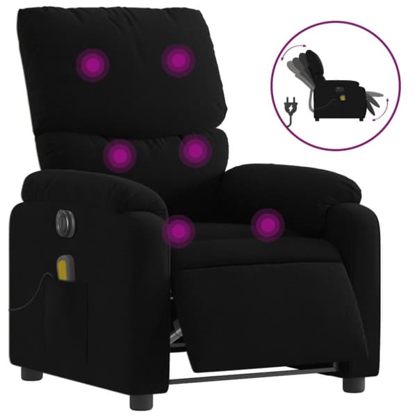 vidaXL eldrevet massagestol stof sort