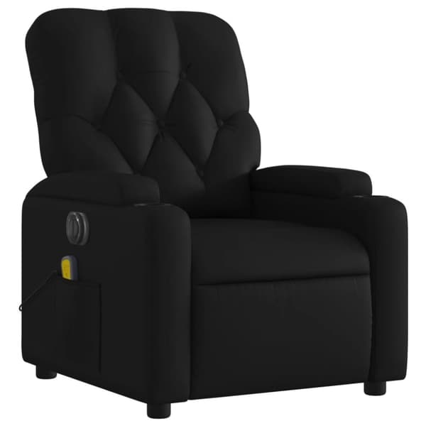 vidaXL Elektrisk massagefåtölj svart konstläder