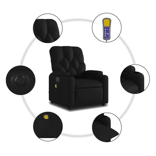 vidaXL Elektrisk massagefåtölj svart konstläder