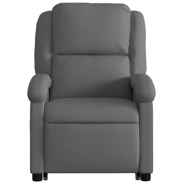 vidaXL Massagefåtölj med uppresningshjälp grå äkta läder
