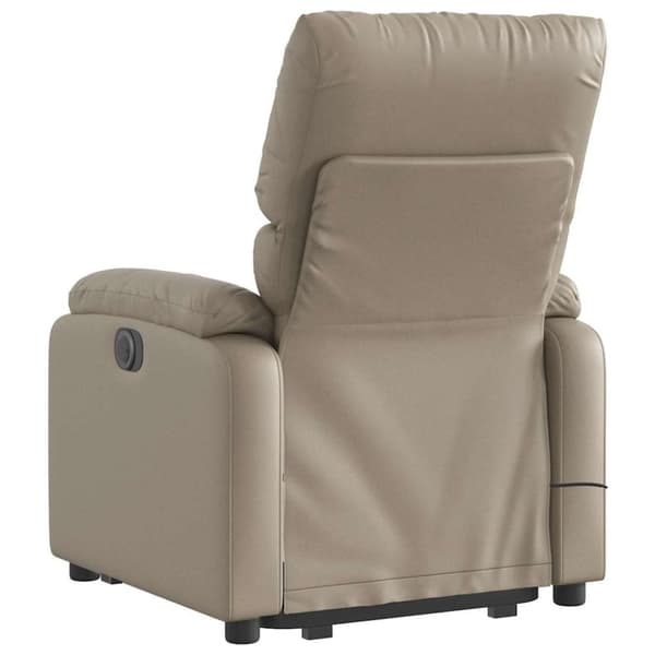 vidaXL Massagefåtölj med uppresningshjälp cappuccino konstläder