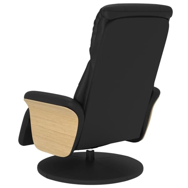 vidaXL Reclinerfåtölj med fotstöd svart konstläder