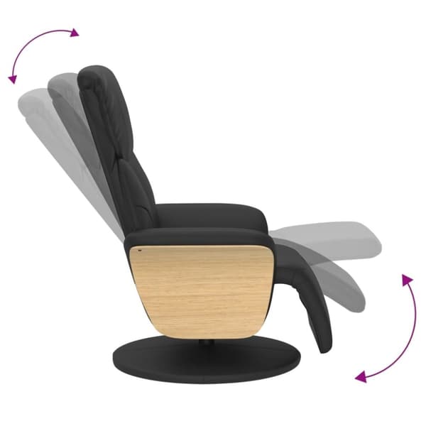 vidaXL Reclinerfåtölj med fotstöd svart konstläder