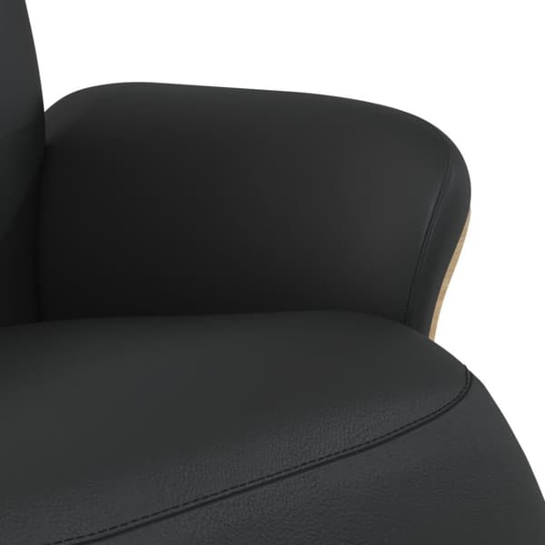 vidaXL Reclinerfåtölj med fotstöd svart konstläder