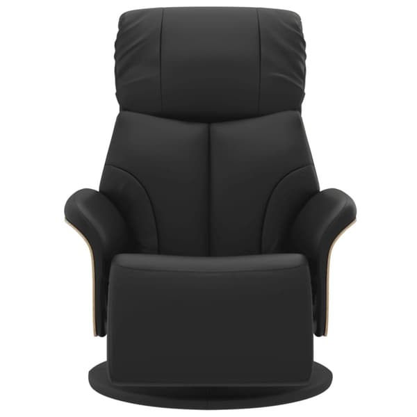 vidaXL Reclinerfåtölj med fotstöd svart konstläder