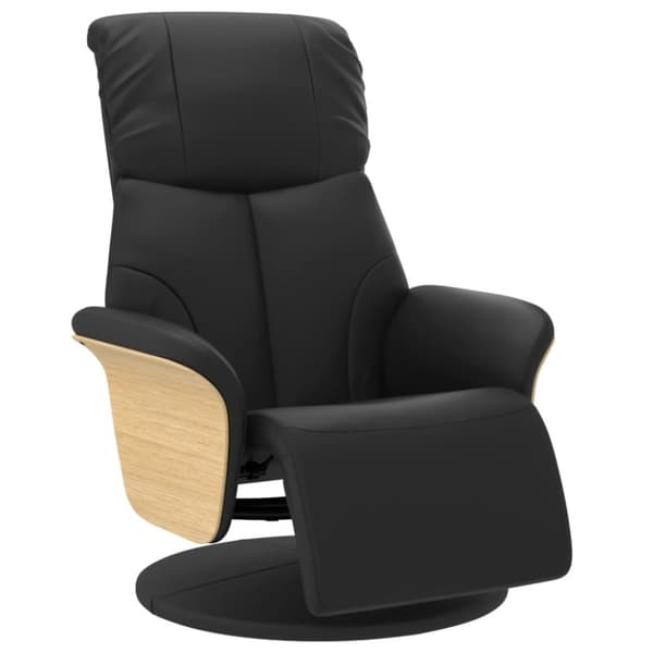 vidaXL Reclinerfåtölj med fotstöd svart konstläder
