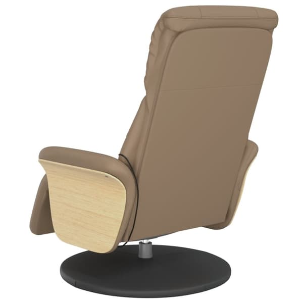 vidaXL Massagefåtölj med fotstöd cappuccino konstläder