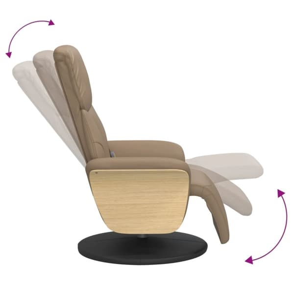 vidaXL Massagefåtölj med fotstöd cappuccino konstläder