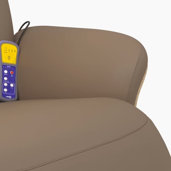 vidaXL Massagefåtölj med fotstöd cappuccino konstläder